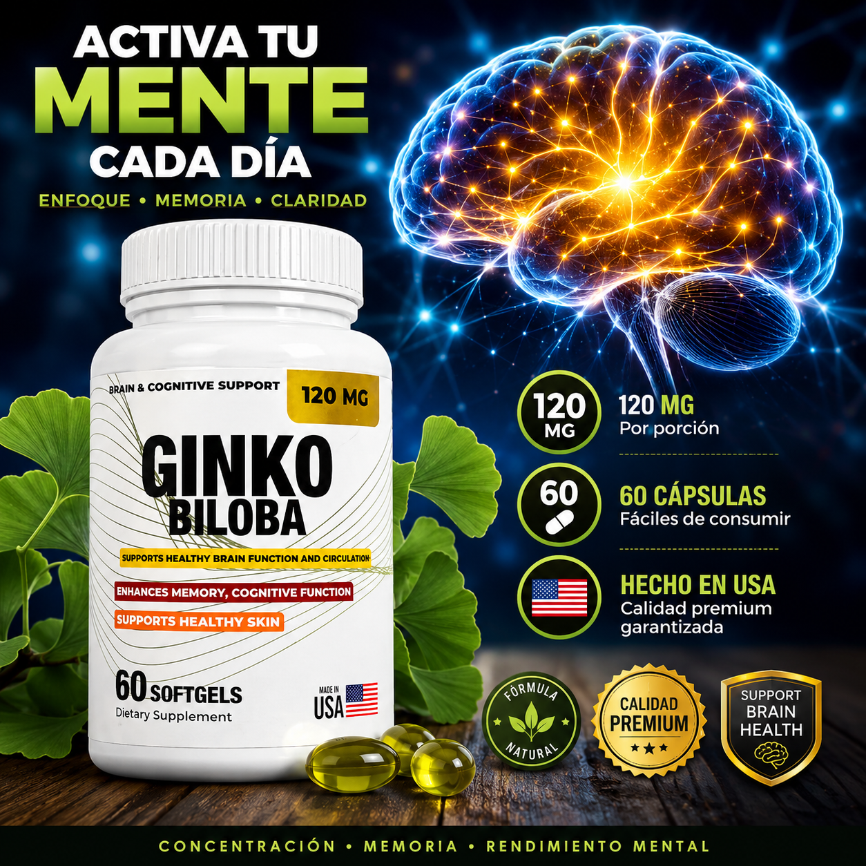 GINKGO BILOBA🧠 ACTIVA TU CEREBRO HOY!!!      🔥 PAGA 2 Y LLEVA 3
